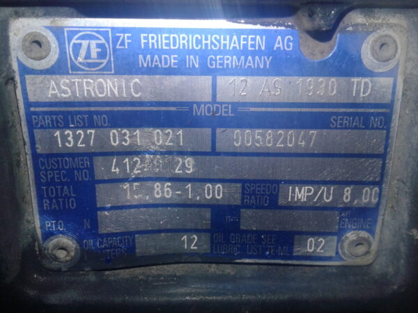 CAMBIO ZF EUROTRONIC 12 AS 1930 TD         FOR IVECO - immagine 3